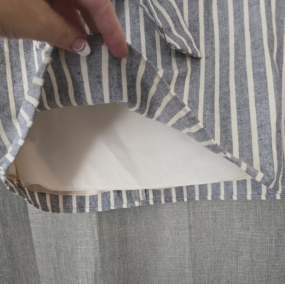 Altar'd State Striped Mini Skirt Bow Wrap Detail Women's Size Medium Linen - Picture 3 of 5